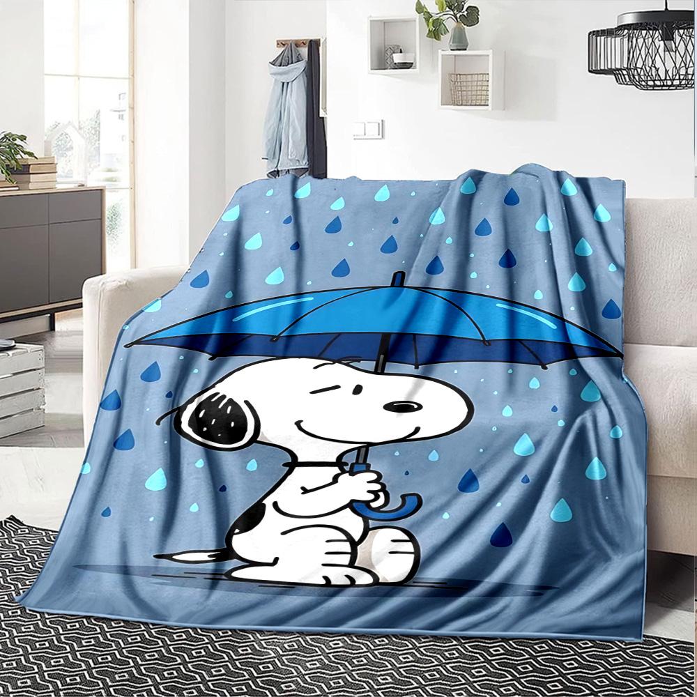 1pc Snoopys Happy Dance Flannel Blanket,Ultra Soft Warm Plush Throw for Home Bedroom Bed Sofa Cover Camping Picnic gift Y72434