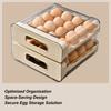 32-hole Egg Holder For Fridge 2-layer Large Drawer Type Storage Egg Container Refrigerator Organizer Box For Home Kitchen