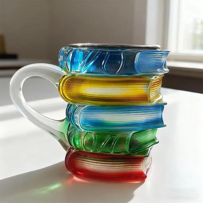 Creative Hand-Painted Book Mug - Unique Painted Book Coffee Cup