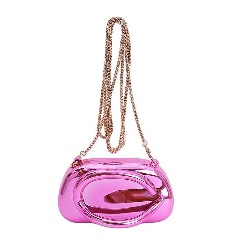 Trendy mini clutch bag, dinner bag, acrylic bag, metal handle, shoulder messenger bag, women
