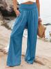 Cross2026 Women's Comfortable Cotton Linen Mid-Waist Long Pants - Casual Spring European American Style