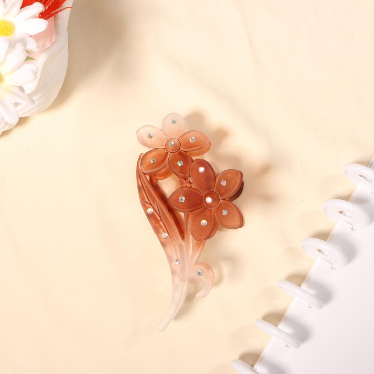 

Luxury Gradient Hair Clip: Sparkling Diamond Flower Updo for Women & Gender Fluid Styles