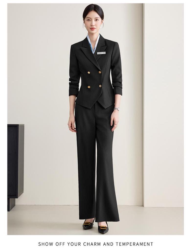 2025 Women's Autumn Black Pantsuit: Elegant Business Professional Workwear
