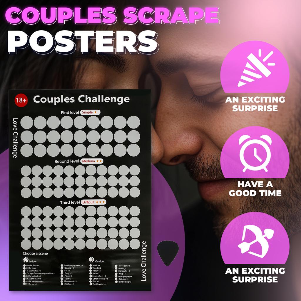 100 Choses pour la Soirée en Amoureux Affichette à Gratter Couple Dating Affichette à Gratter Saint-Valentin Affichette à Gratter Jeu d'Amour Drôle