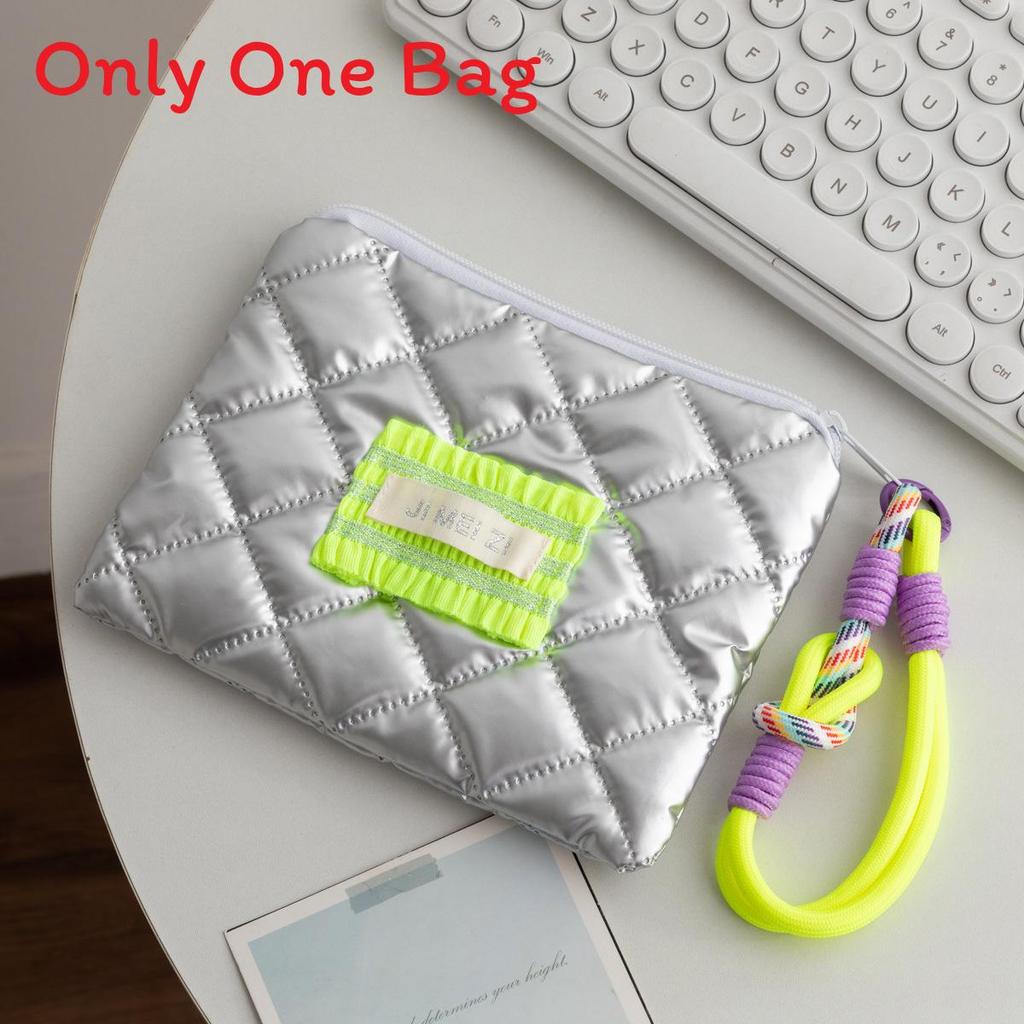Colorful Stripe Polyester Waterproof Makeup Bag With Zipper Closure For Daily Use