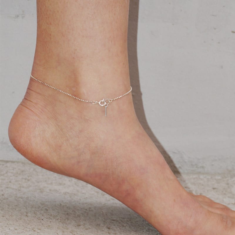 OURPIERRE DOT CHAIN ANKLET SILVER