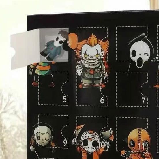 Halloween Adventskalender 2026, 24-Tage Countdown-Box, Gruselige Feiertags-Mitgebsel für Kinder Erwachsene, Horror-Themenkalender