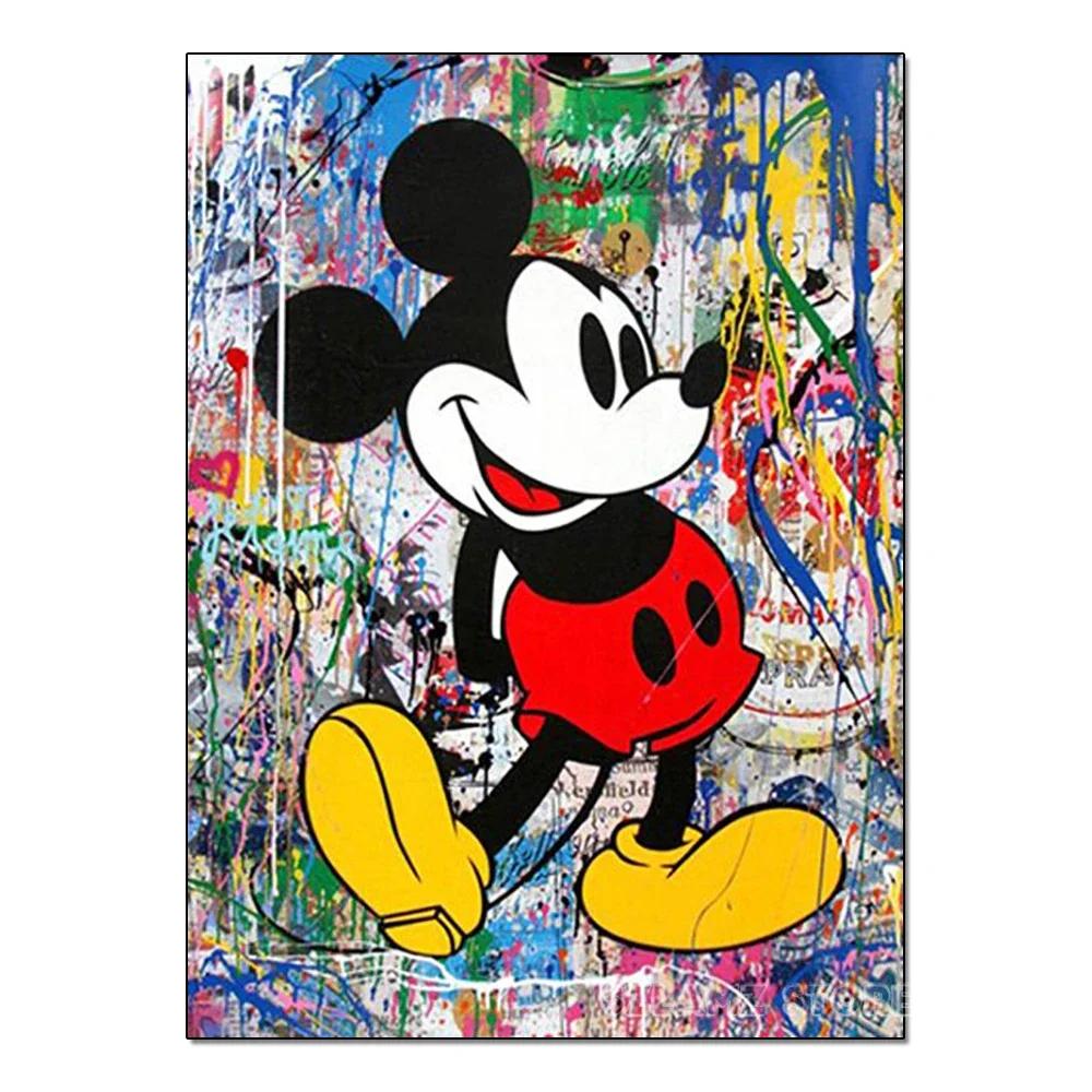 5D DIY Color Mickey Diamond Painting Kit Tidal Graffiti Cross Stitch Handmade Diamond Mosaic Embroidery Art Gift