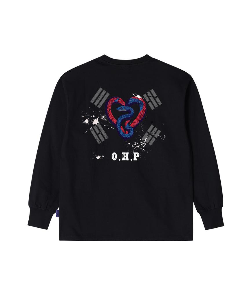 OHP Ohpxaidaeve Btaegeuk Snake Crew Neck Long Sleeve T-Shirt