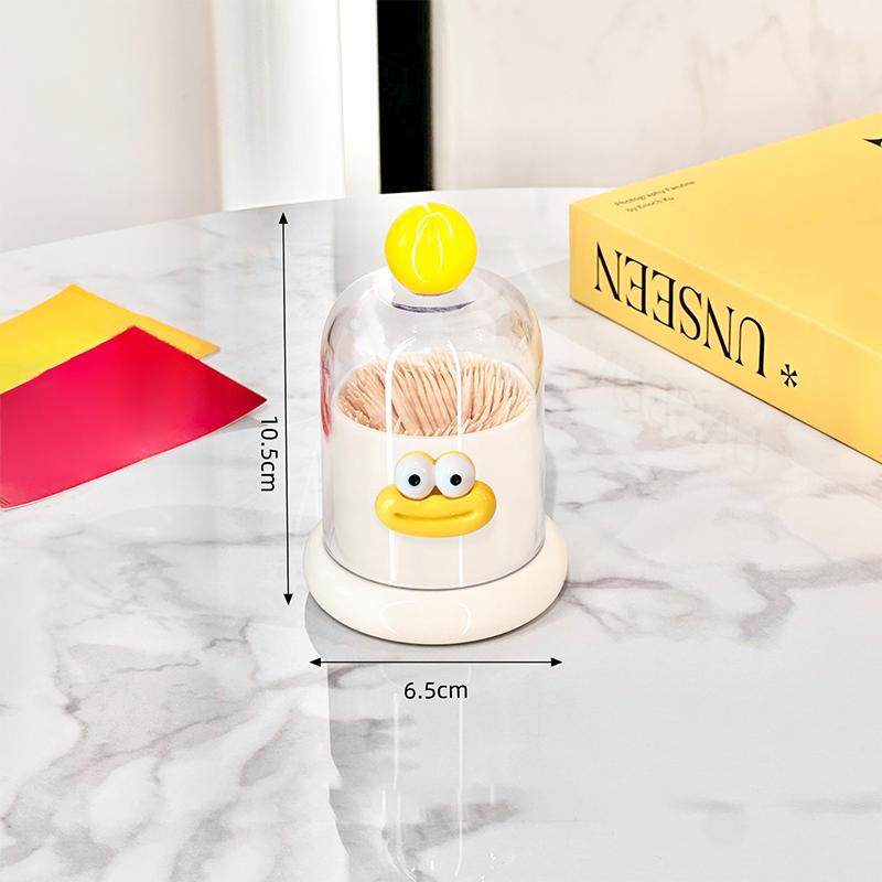 Dopamine Toothpick Box Home Living Room High Value Transparent Cotton Swab Dental Floss Reel  Creative Toothpick Storage Box