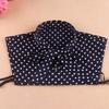 Perfect Match Navy Blue Polka Dot Bow Fake Collar Dickey Half Blouse False Collar Stylish Detachable Half Shirt Blouse Faux Collar