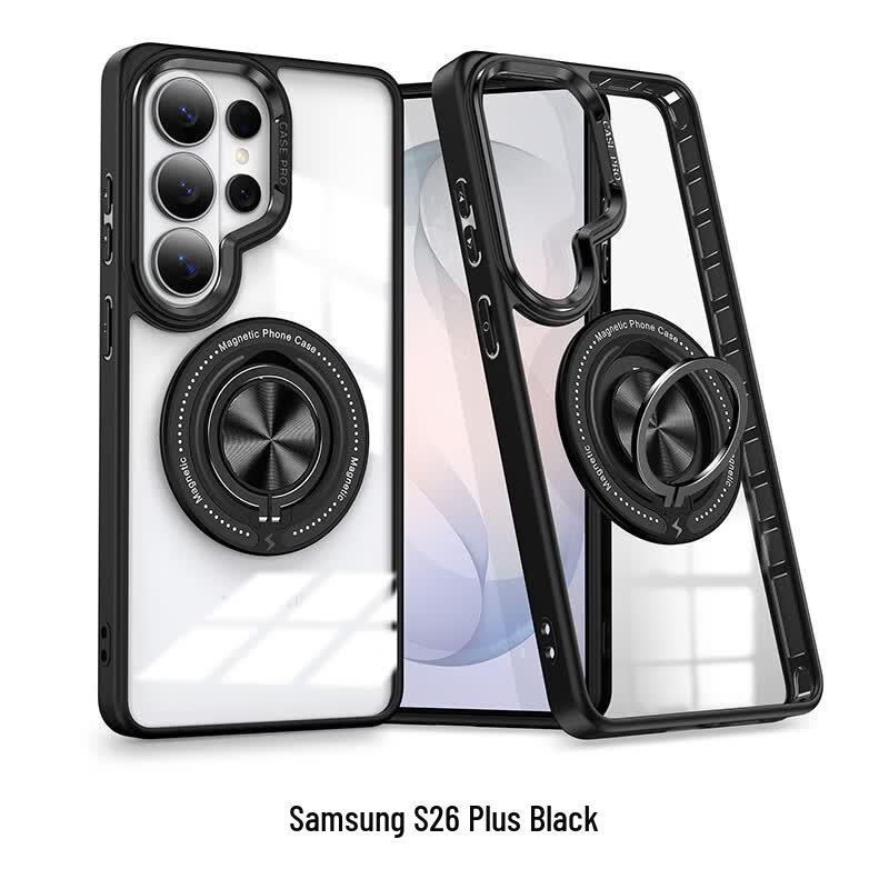 CAXITON Magnetic Ring Holder Transparent Phone Case for Samsung S26+