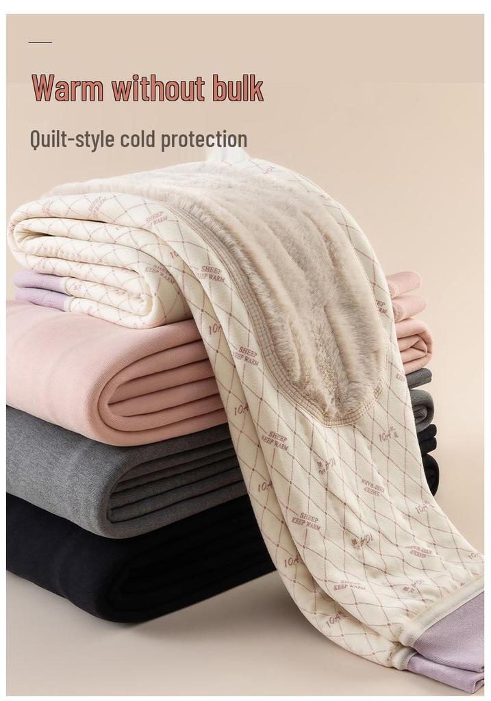 Women's Warm Plush Cotton Pants for School Uniforms, 2025 Winter Style, Wearable Inside or Outside.