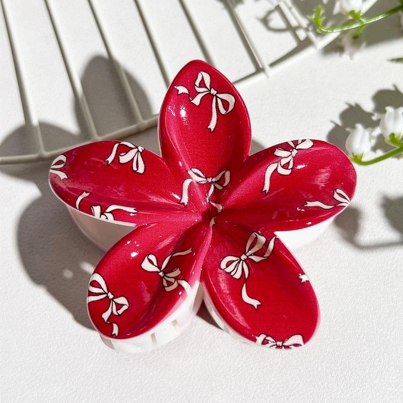 Printed Clips, Egg Flower Fresh and Light Hair Clips Back of The Head Updo Shark Clips