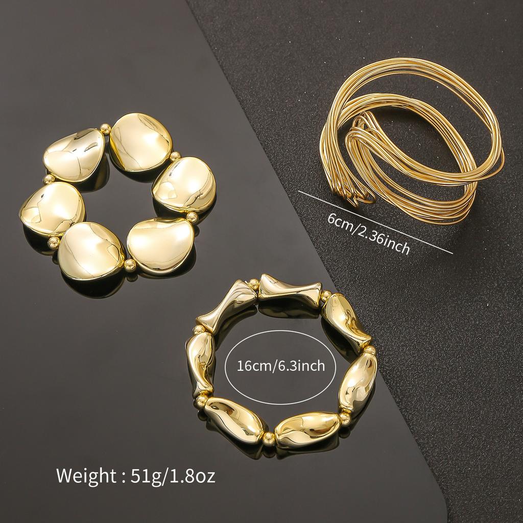 Geometric winding lines irregular shape open bracelet bracelet female combination suit punk exaggerated style