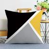 Yellow and Black Geometric Print Decorative Pillowcases Bedroom Living Room Square Cushion Pillowcases