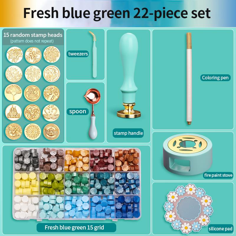 NEW Wax Seal Stamp Set Lacquered Stamp Sealing Wax Kit DIY Craft Supplies Scrapbooking Christmas Wedding Invitation Decoration