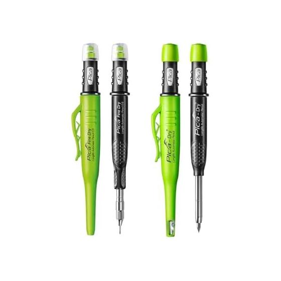 Pica Marker Fine Dry Round Tip 0.9mm Black HB 7070 & Pica Dry Round Tip 2.8mm Black 2B 3030 Set