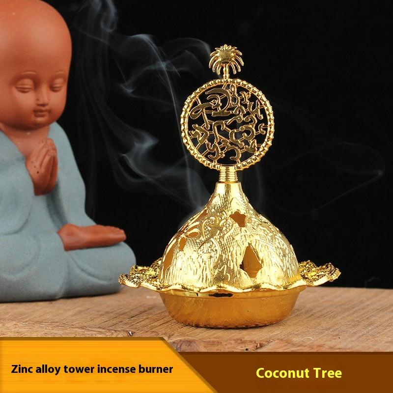 1pc Luxury Gold Arabic Aroma Burner Ceramics Incense Burner Aromatherapy Middle East Inspired Decor for Home Yoga Garden Camping