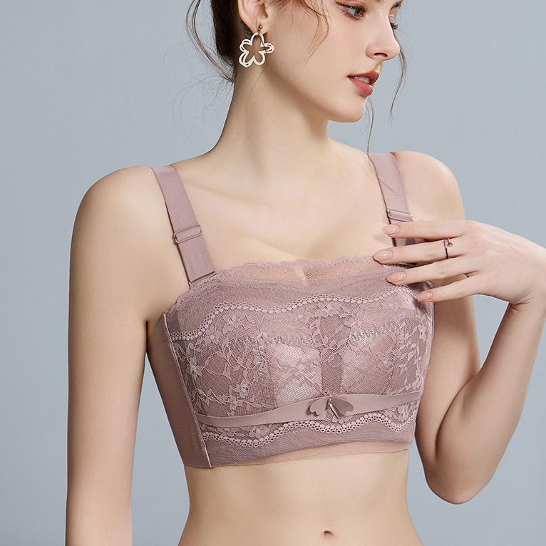 Summer Strapless Bra for Women Invisible Back Wrapped Chest and Tied Chest Plus Size Bra