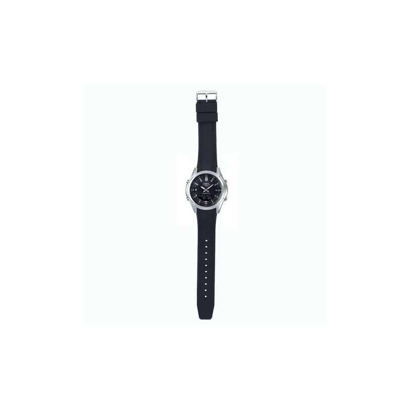 Casio Waterproof Chronograph Automatic Calendar Quartz Movement Resin Strap Japanese and Korean Watch Men's Watch Black Dial AMW-840-1AVDF