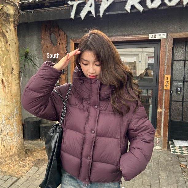 Women's Fashion Hooded Coat - True 90 Goose Down, Black, Warm Puff Style Jacket