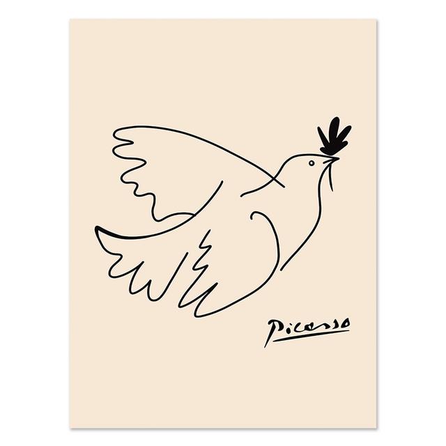 Green Matisse Picasso Bauhaus Poster Printing Flower Market Wall Art Abstract Canvas