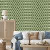 Christmas Damask Wallpaper Lime and Beige for Living Room and Bedroom 50x1000