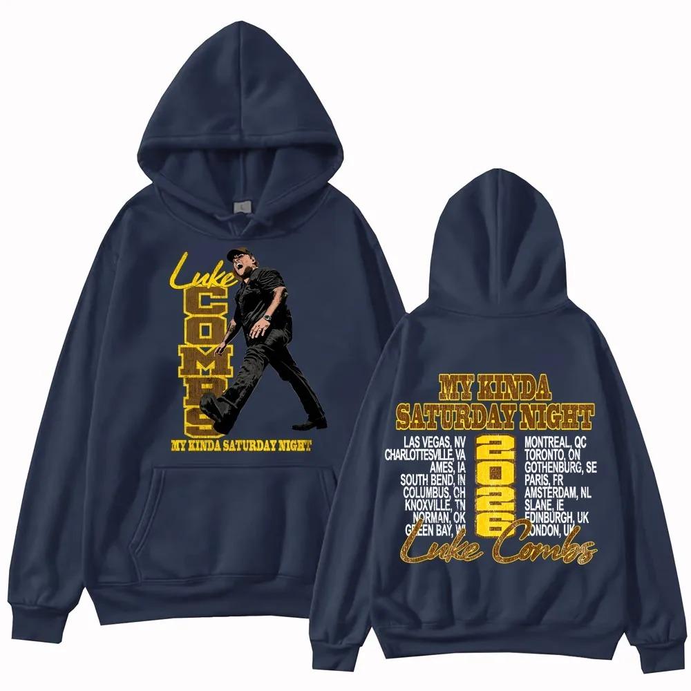 

Luke-Combs My Kinda Saturday Night Tour 2026 Hoodie Man Woman Harajuku Long Sleeve Pullover Tops Hip Hop Streetwear Oversized 4XL