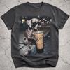Funny Weimaraner Drinking Iced Coffee Shirt, Dog Mom Gift, Animal Meme Tee
