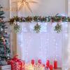 Künstlicher Mistelzweig, Weihnachtsdekoration zum Aufhängen, künstliche Mistelzweige mit Schleife, glitzernden Blättern, künstlicher Mistelzweig für Girlanden, Blumensträuße, Tür