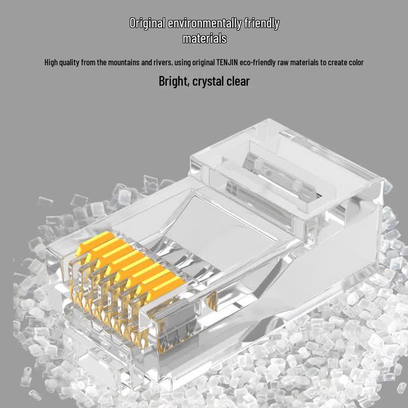 SAMZHE Cat6 Gold-Plated RJ45 Network Connectors (100-Pack)