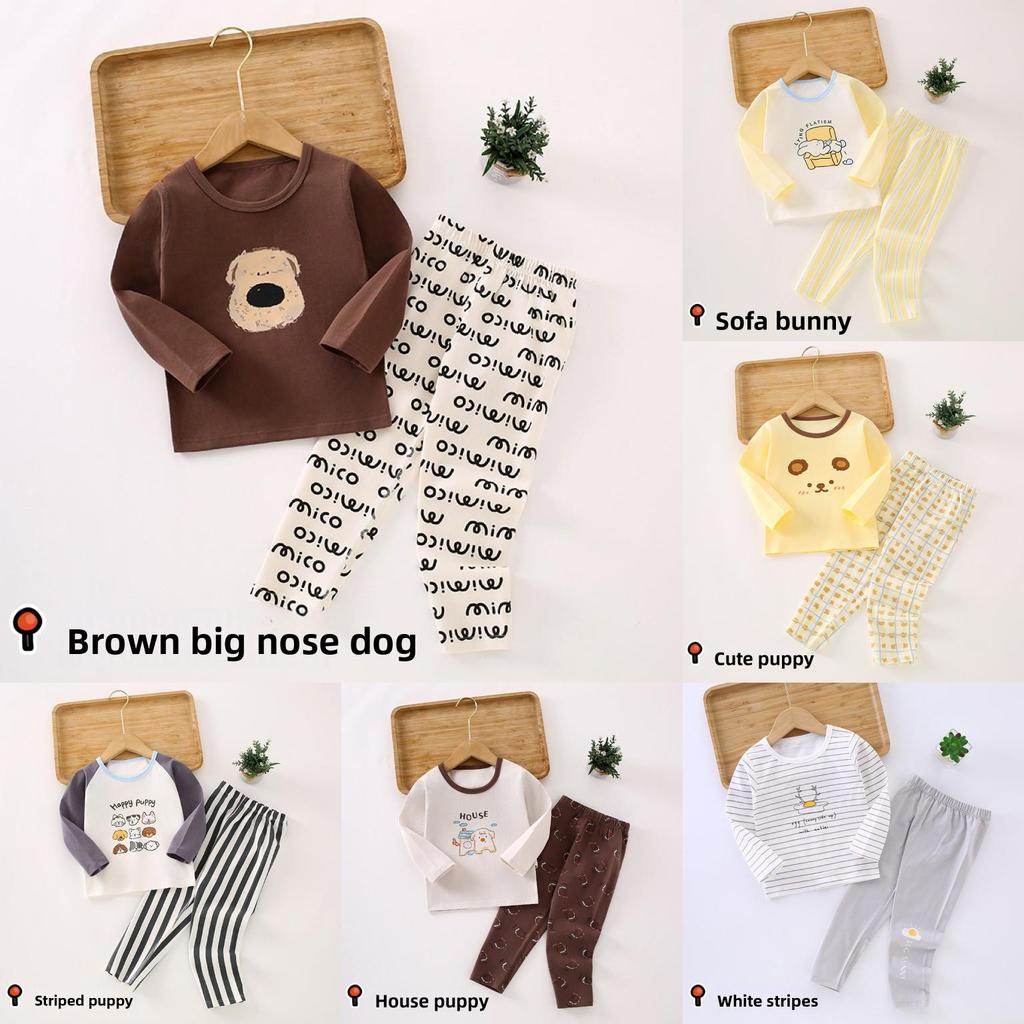 Kids Cotton Thermal Underwear Set With Soft Fabric For Autumn And Spring Playtime