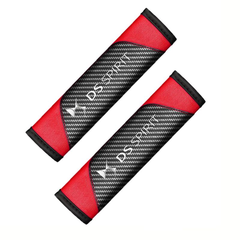 

2/4 pieces of genuine leather carbon fiber car seat belts and car accessories for DS SPIRIT DS4S DS5 5LS DS3 DS4 DS6 WILD RUBIS