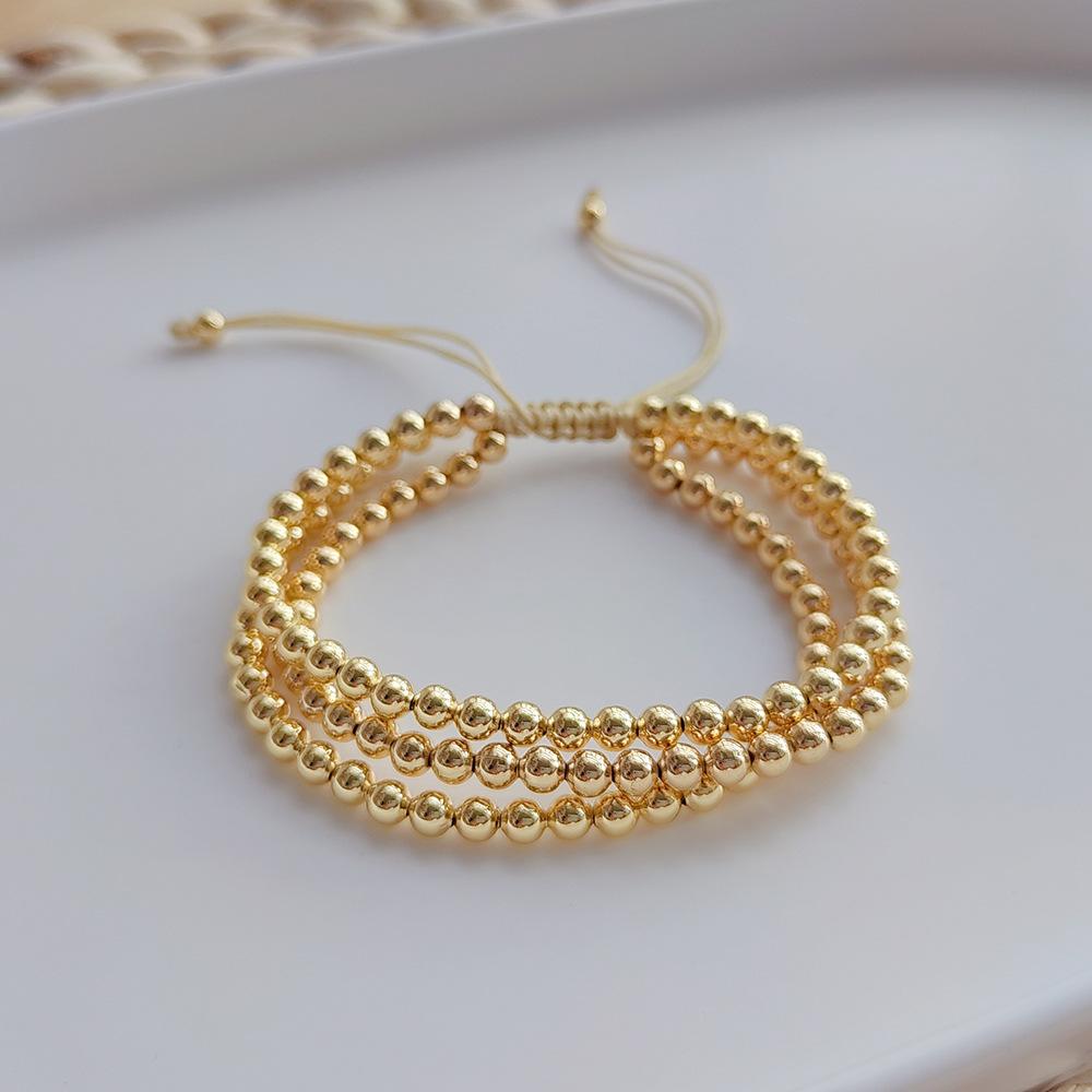Vintage Copper Metal Multilayer Beaded Bracelet For Women Fashion Boho Chunky Gold Plated Bracelets Jewelry Gifts 2026 New