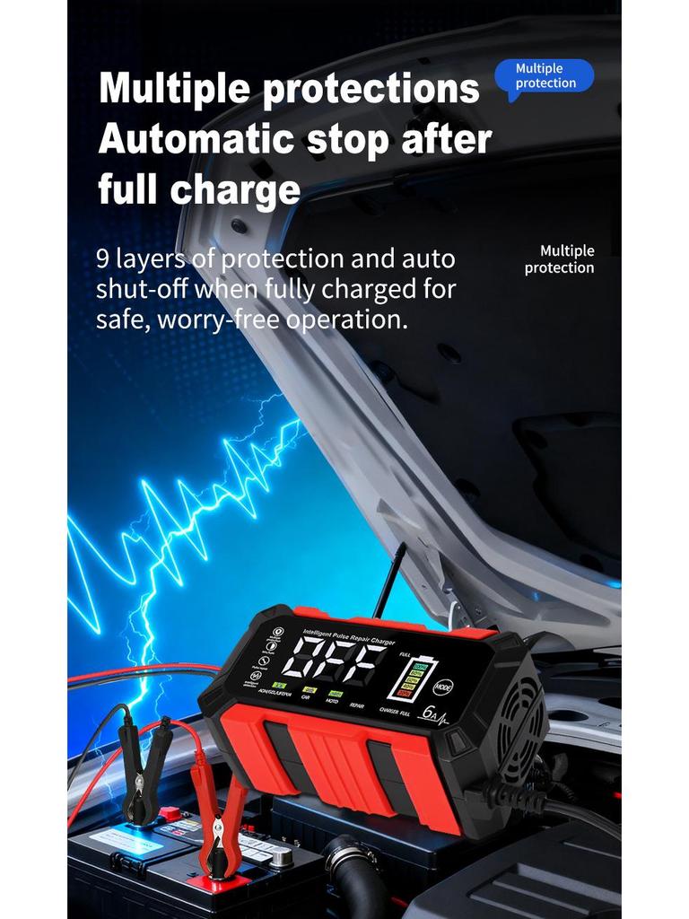 12V6A Intelligentes Batterieladegerät für Auto und Motorrad
