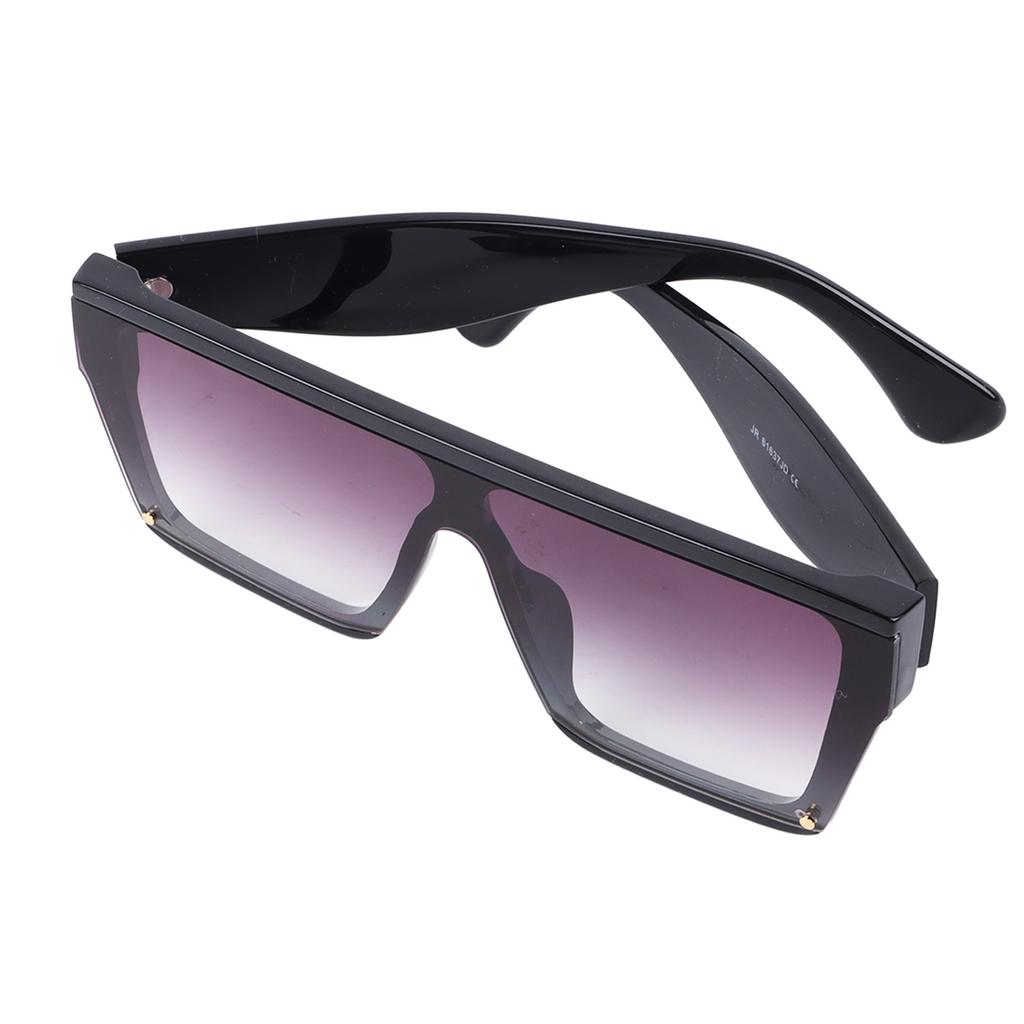 Square Oversized Sunglasses PC Black Frame Gradual Purple Gray Lens UV Protection Square Frame Sunglasses for Women