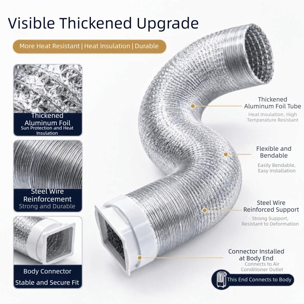 Aluminum Foil Exhaust Hose Heavy Duty AC Exhaust Hose Tube Air Conditioner Duct  Hotel Use