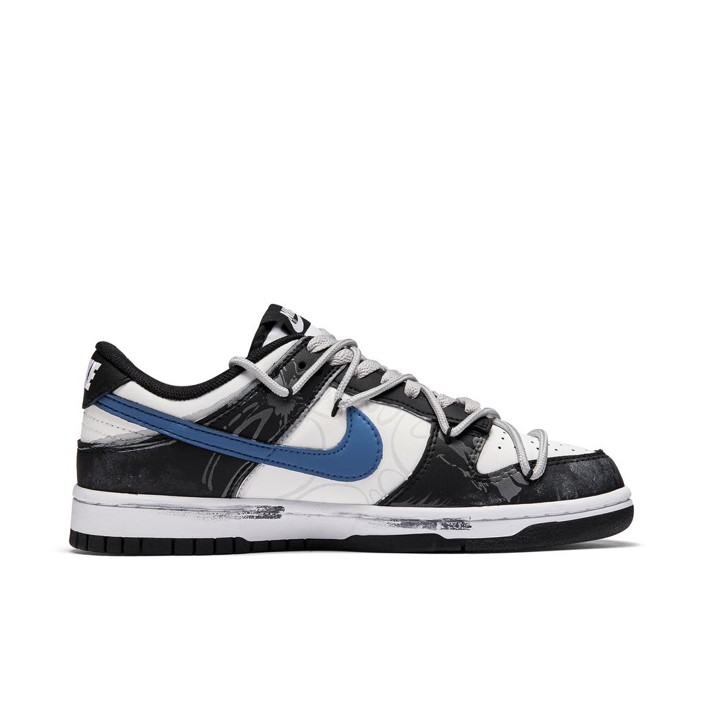 Nike Dunk Neon Light Leather Abrasion Resistant Low top Skateboard Shoes Unisex Black White DD1391-100(Team202-)