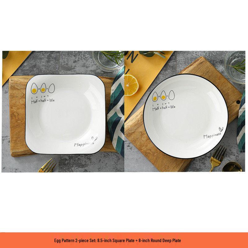 Nordic Style Creative Ceramic Plate Set - Japanese Tableware and Fruit Dish