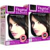 Coloração Capilar Vegetal Bio Preto Suave 50G (Pacote de 2) Alcance Coloração Natural Sem Amônia Ppd-Free, 100% Herbal Certificada Orgânica Para Homens e Mulheres U