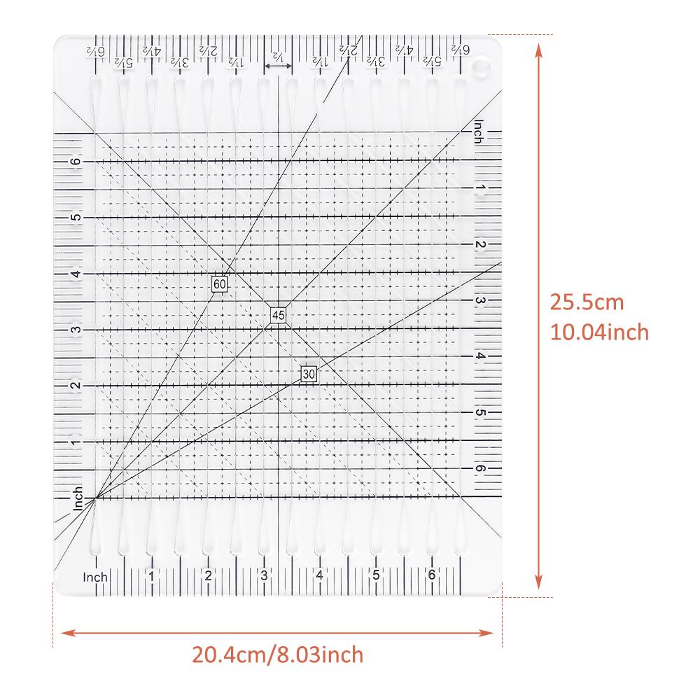 1pc DIY Sewing Pattern Ruler, Acrylic Irregular Patchwork Ruler, Quilting Template, Multifunction Transparent Splicing Ruler