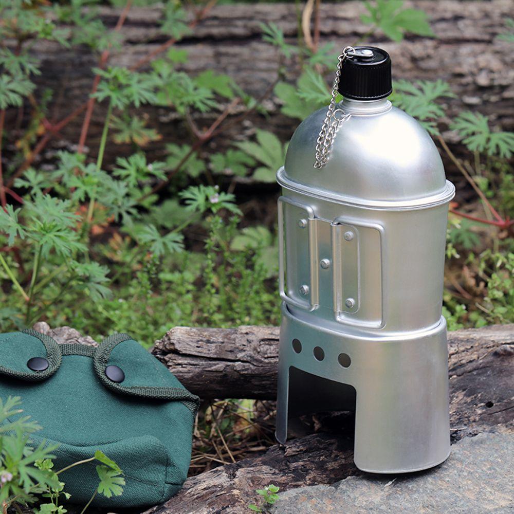 Militärische Camping-Lunchbox Rucksackwandern mit Abdecktasche Holzofen Tassen-Set Kochgeschirr-Set Feldflasche Tasse