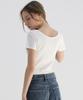 Stay With Me Scoop Neck Ribbed T-Shirt (White)