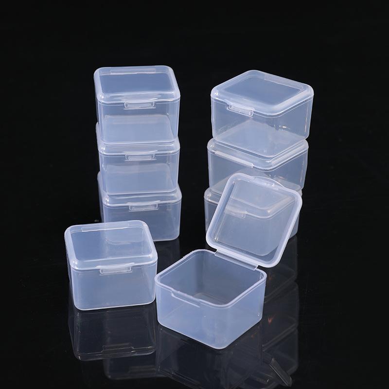 3.5 Small Square Box Anti-Noise Earplug Box Cordless Earplug Storage Box One-Piece Small Plastic Box Pp Transparent Plastic Empty Box