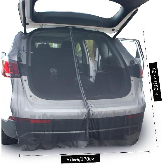 Car Tailgate Mesh Screen For SUV Van, Breathable Magnetic Car Screen For Tail Gate Hatch Camping Gear Accessories