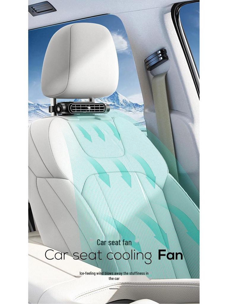 2025 USB Car Fan with High Wind Power and Seat Backrest Pillow