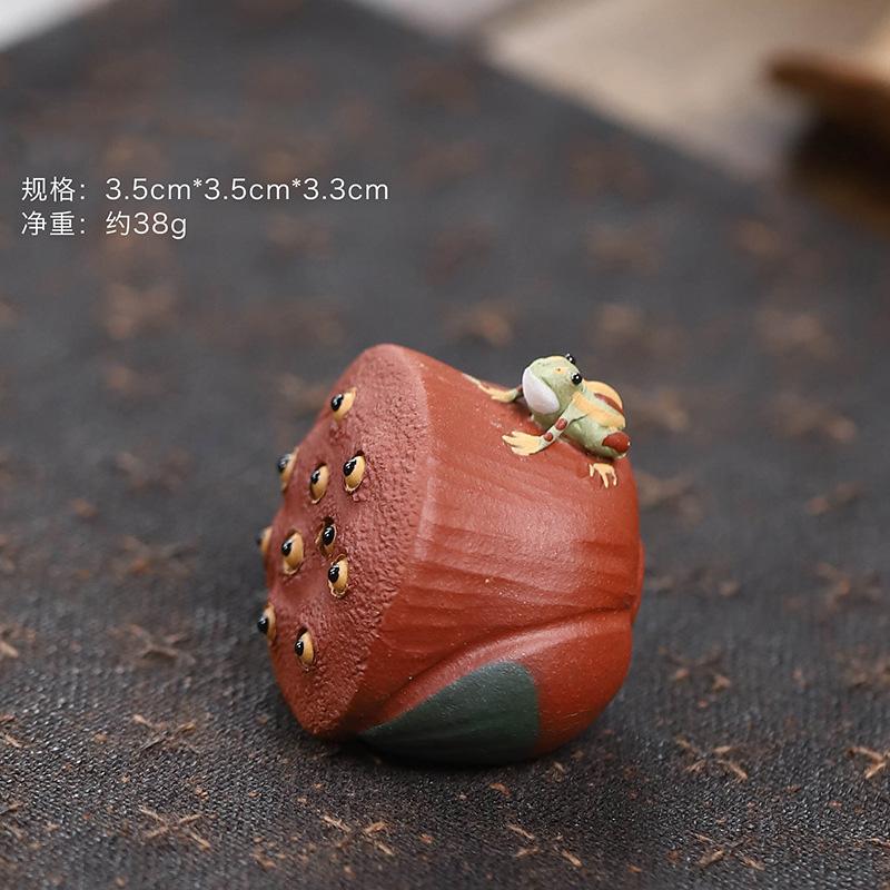 1PC Lucky Purple Clay Small Frog Statue Tea Pet Tea Art Ornaments Chinese Kung Fu Tea Handicrafts Ceremony Decor Accessories
