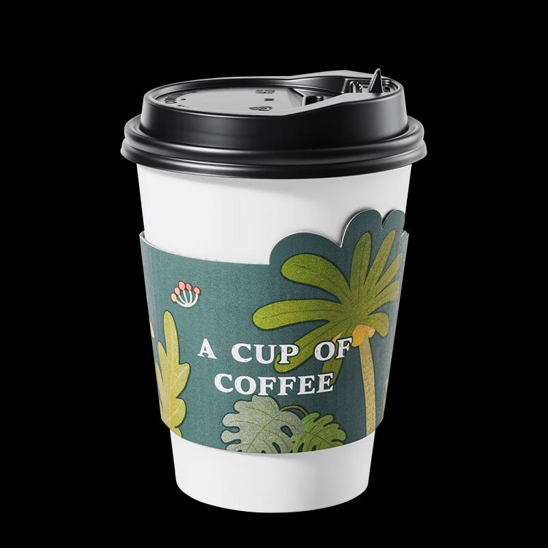 Deli 430ml Disposable Thickened Paper Coffee Cups with Lids (20 Count)