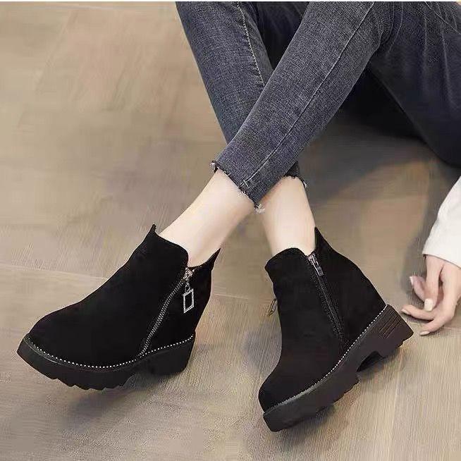 Martin boots women's thick-soled inner heightening side zipper short boots new autumn and winter fashion versatile non-slip boots women